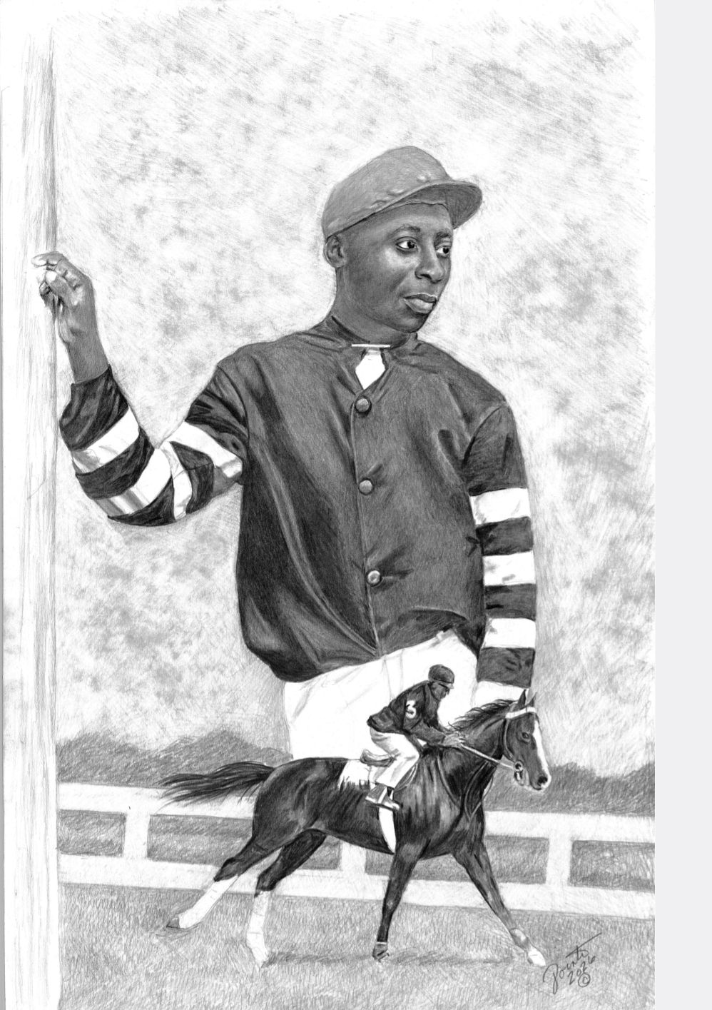 Oliver Lewis first Kentucky Derby winning jockey 11x17 limited edition print 