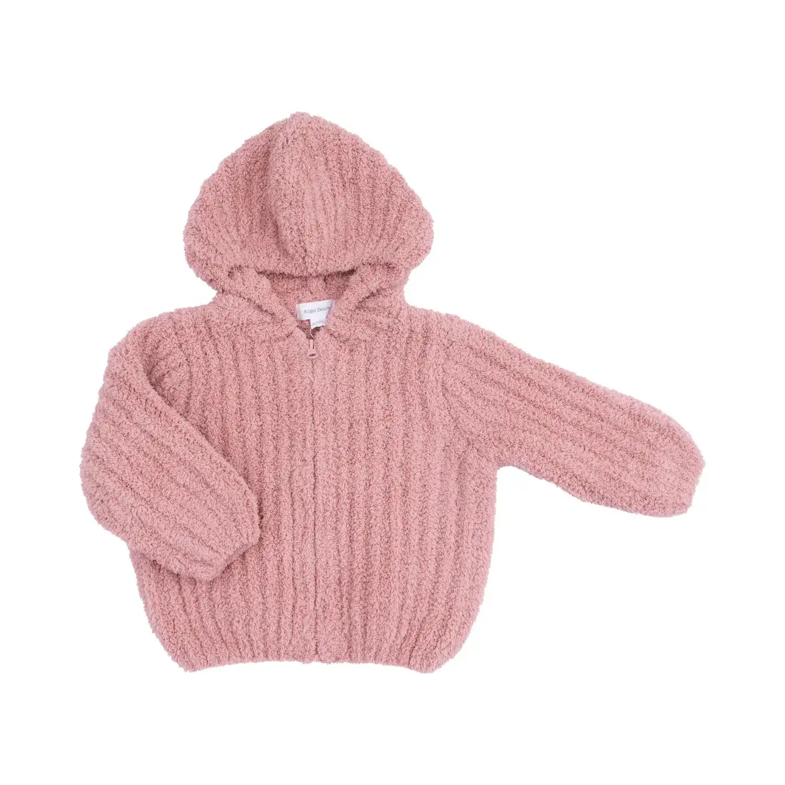 Rose Ribbed Chenille Zip Hoodie