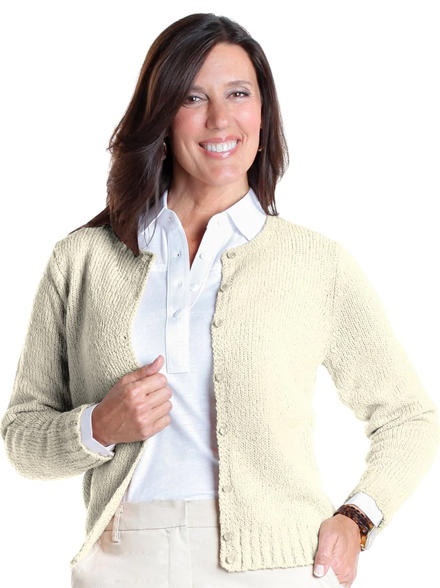 Leon Levin Cream Cardigan Sweater