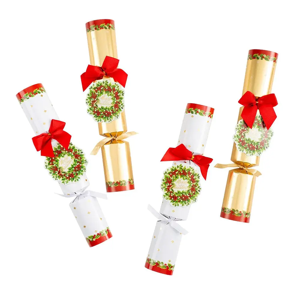 Thumbnail: Caspari Holly & Berry Wreath Celebration Crackers