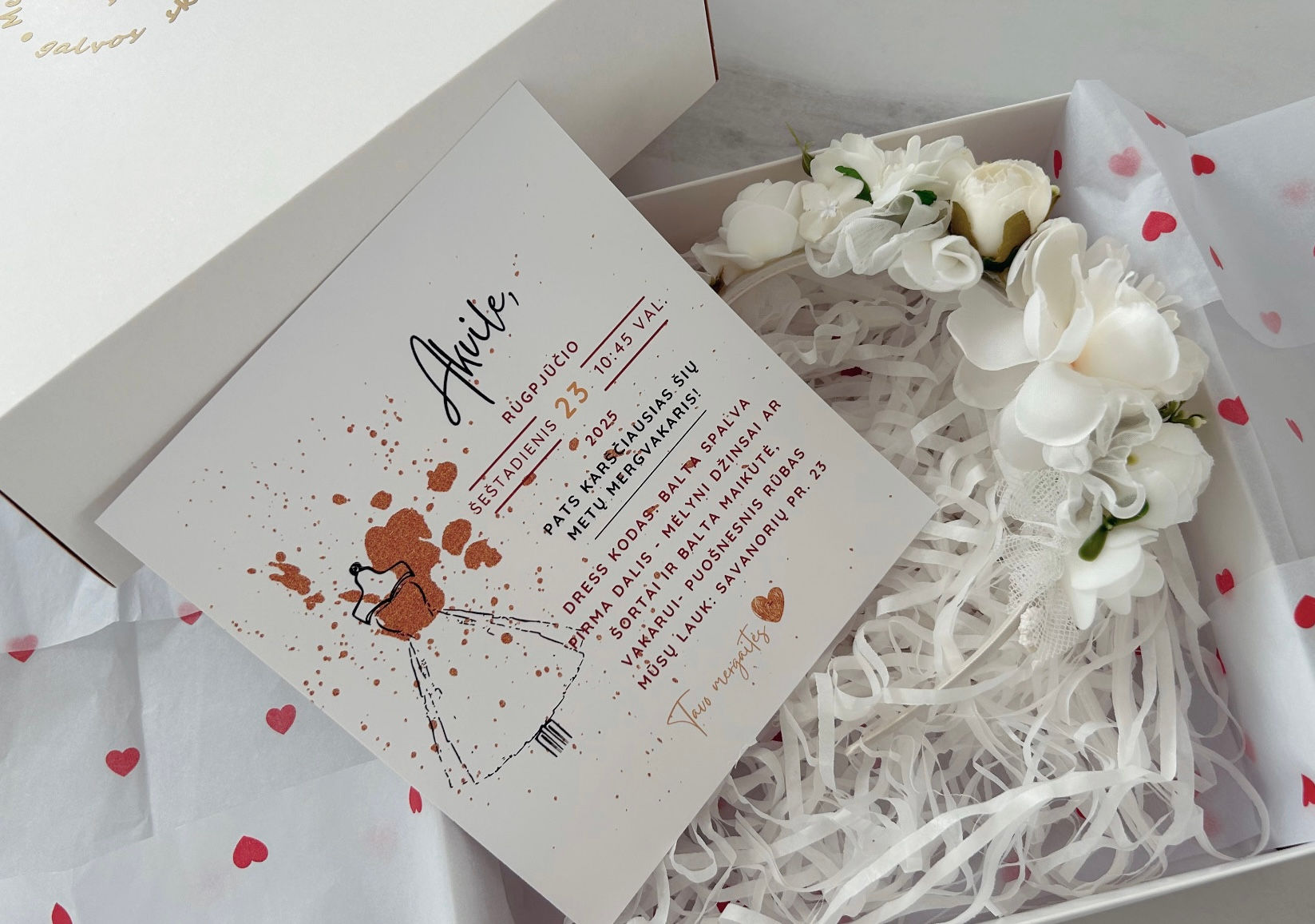 Mergvakario kvietimas "Gėlės"