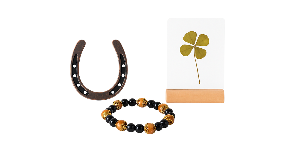 🌟 Trio Porte-Bonheur ✨ Trèfle 🍀 Bracelet 💫 Fer à Cheval