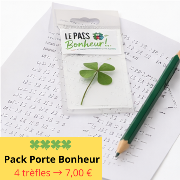 Miniature : 🍀 Trèfle à 4 Feuilles Porte-Bonheur, Chance à Emporter
