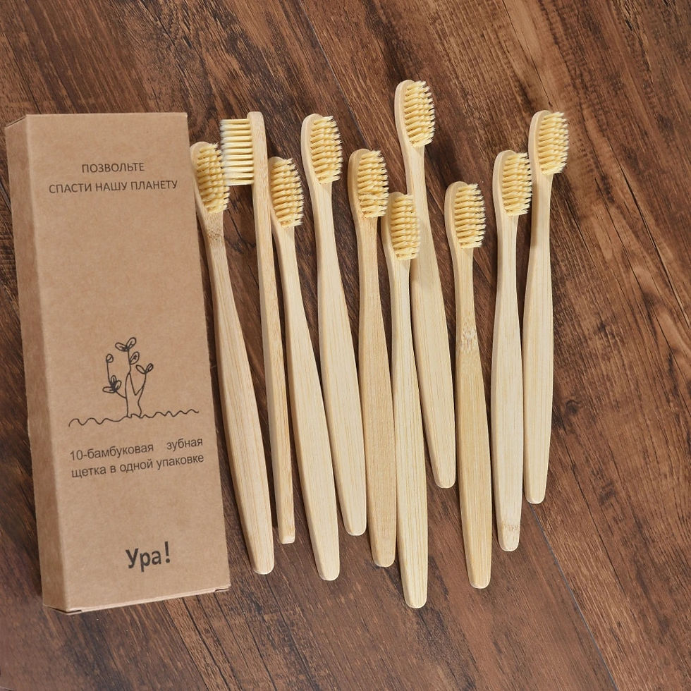 Thumbnail: 10Pcs Colorful Toothbrush Natural Bamboo 