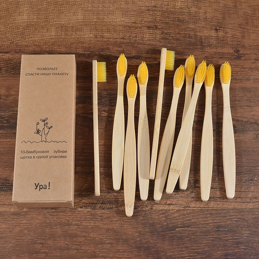 Thumbnail: 10Pcs Colorful Toothbrush Natural Bamboo 