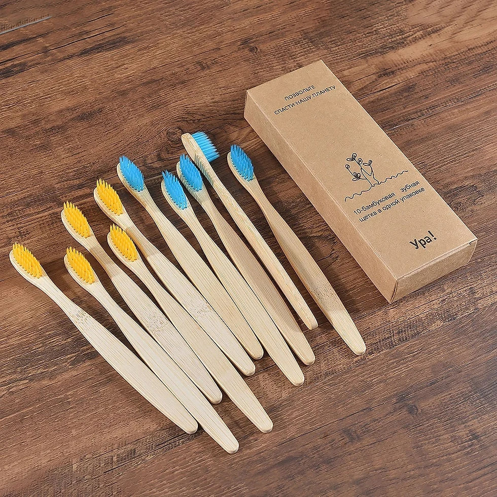 Thumbnail: 10Pcs Colorful Toothbrush Natural Bamboo 