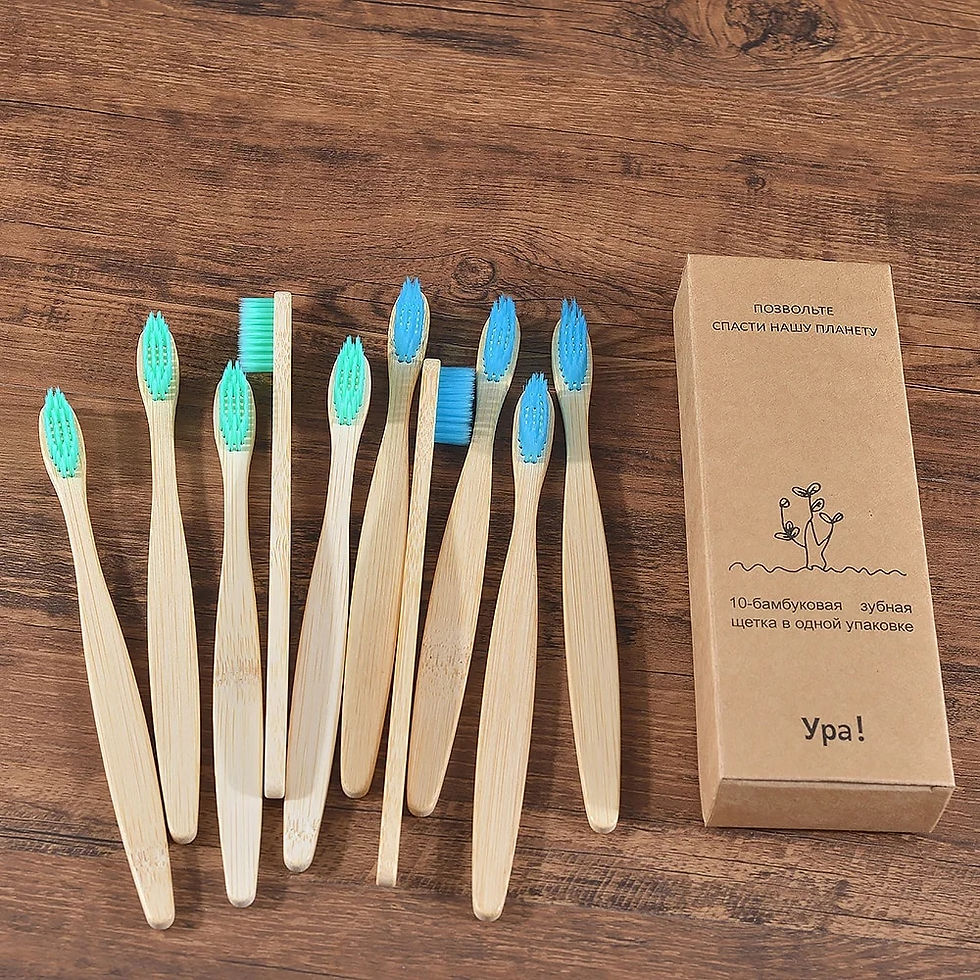 Thumbnail: 10Pcs Colorful Toothbrush Natural Bamboo 