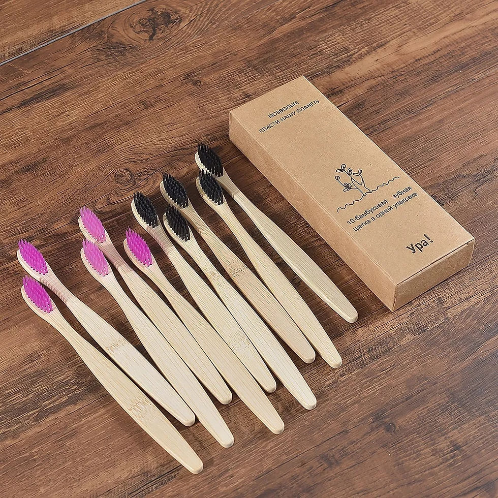 Thumbnail: 10Pcs Colorful Toothbrush Natural Bamboo 
