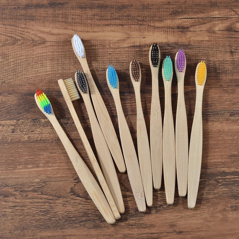 Thumbnail: 10Pcs Colorful Toothbrush Natural Bamboo 
