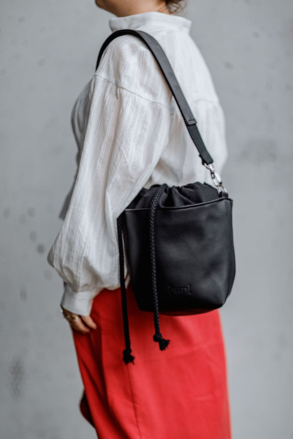 Thumbnail: Black, vegan leather shoulder bag