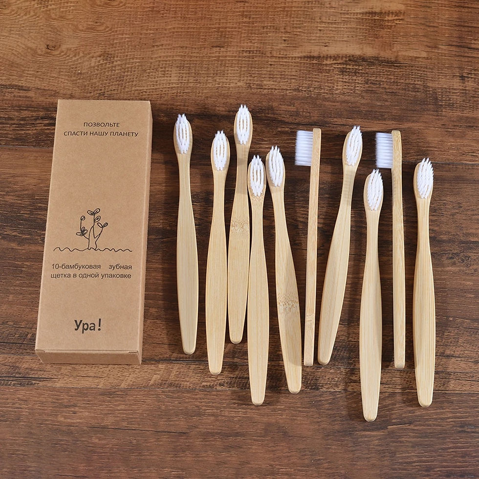 Thumbnail: 10Pcs Colorful Toothbrush Natural Bamboo 