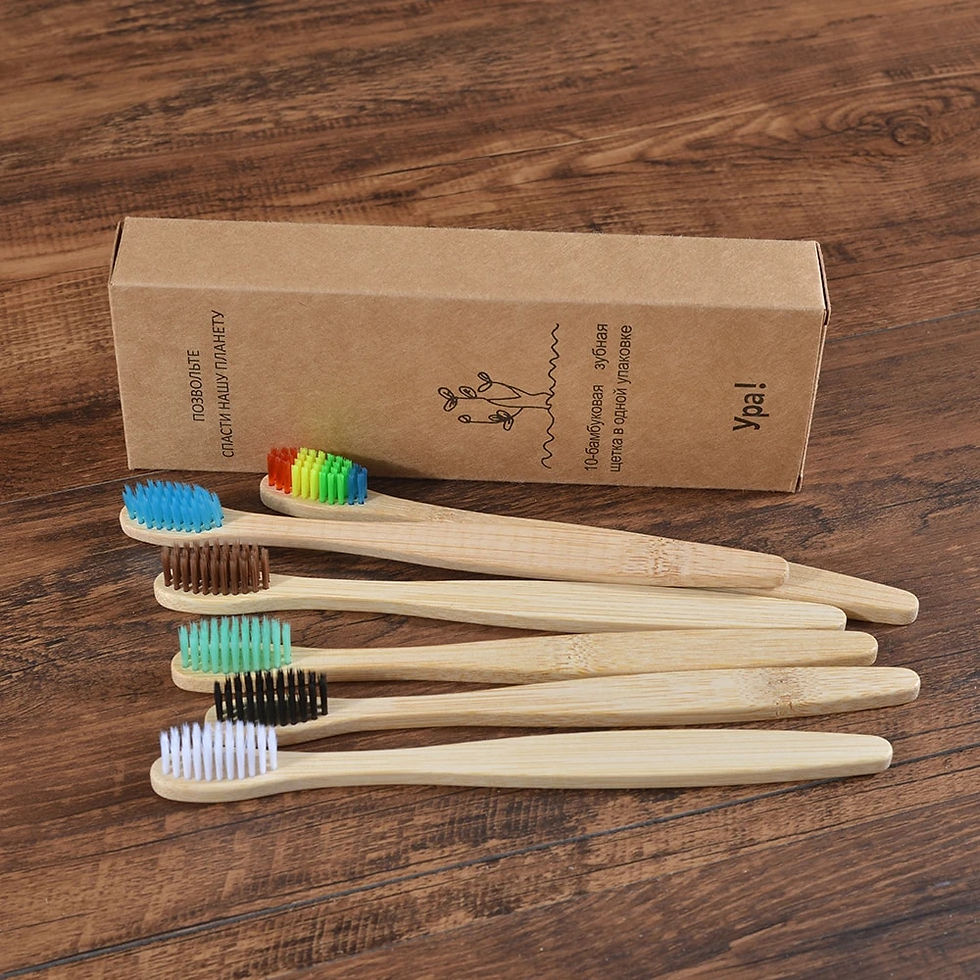Thumbnail: 10Pcs Colorful Toothbrush Natural Bamboo 