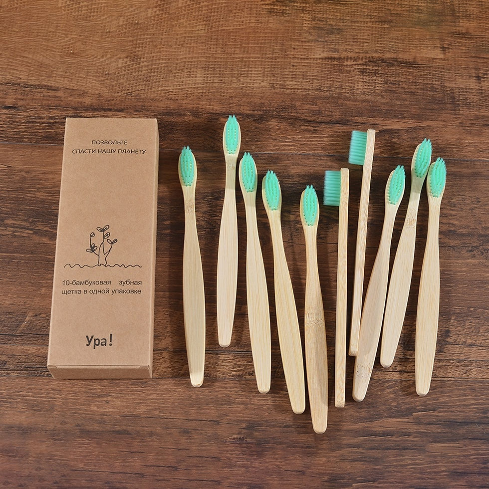 Thumbnail: 10Pcs Colorful Toothbrush Natural Bamboo 