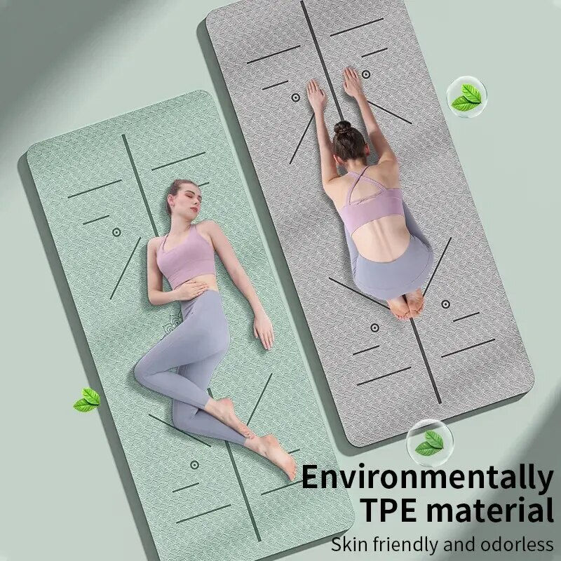 Thumbnail: Yoga Mat Non Slip, Eco Friendly Fitness Exercise Mat with Carrying Strap