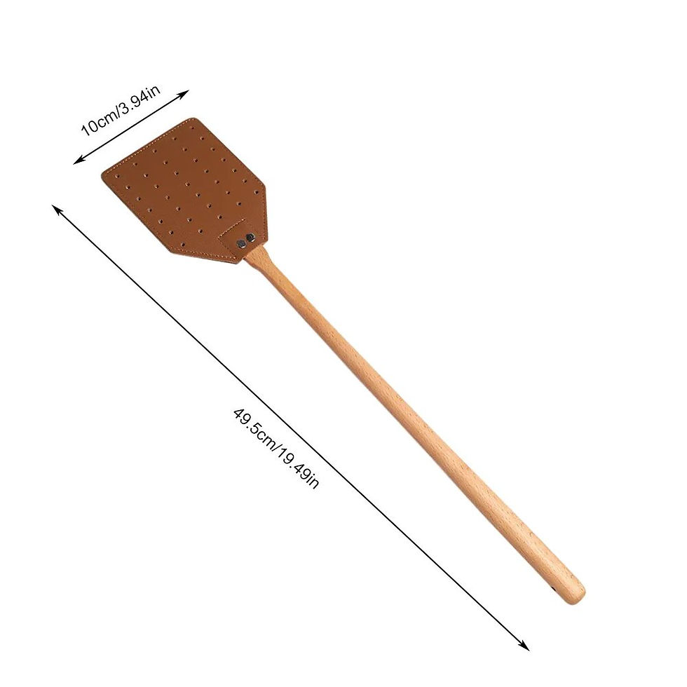 Thumbnail: Leather Fly Swatter with 19" Long Wood Handle 