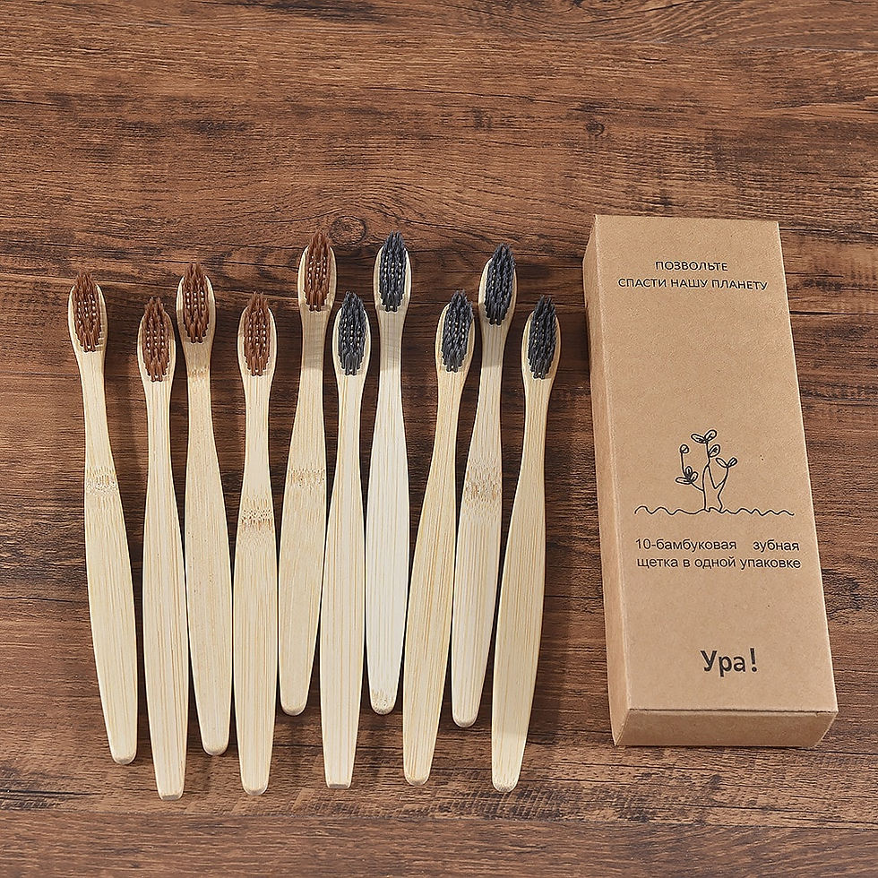 Thumbnail: 10Pcs Colorful Toothbrush Natural Bamboo 