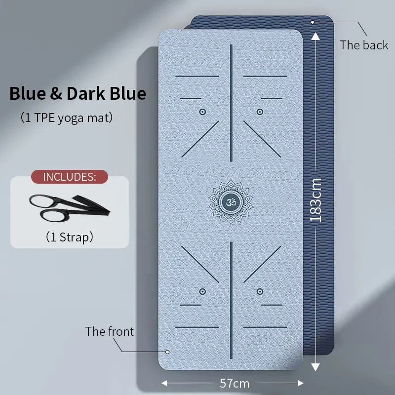 Thumbnail: Yoga Mat Non Slip, Eco Friendly Fitness Exercise Mat with Carrying Strap
