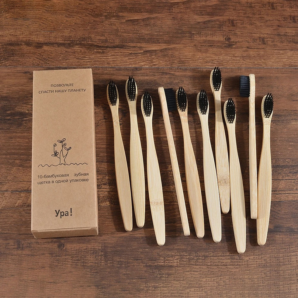 Thumbnail: 10Pcs Colorful Toothbrush Natural Bamboo 