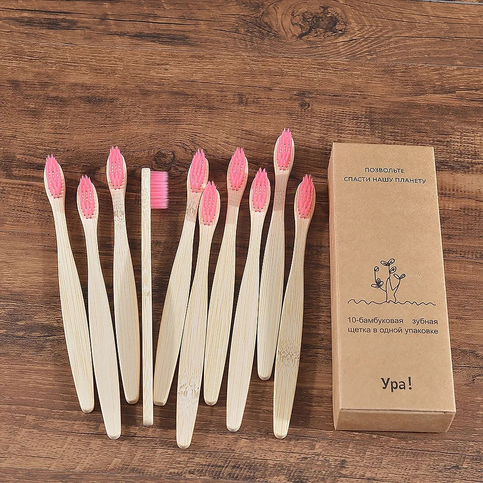 Thumbnail: 10Pcs Colorful Toothbrush Natural Bamboo 