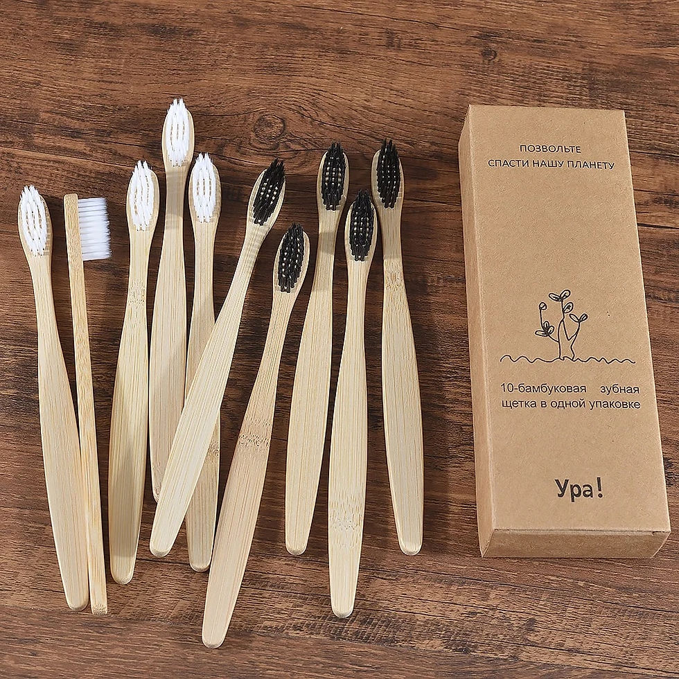 Thumbnail: 10Pcs Colorful Toothbrush Natural Bamboo 