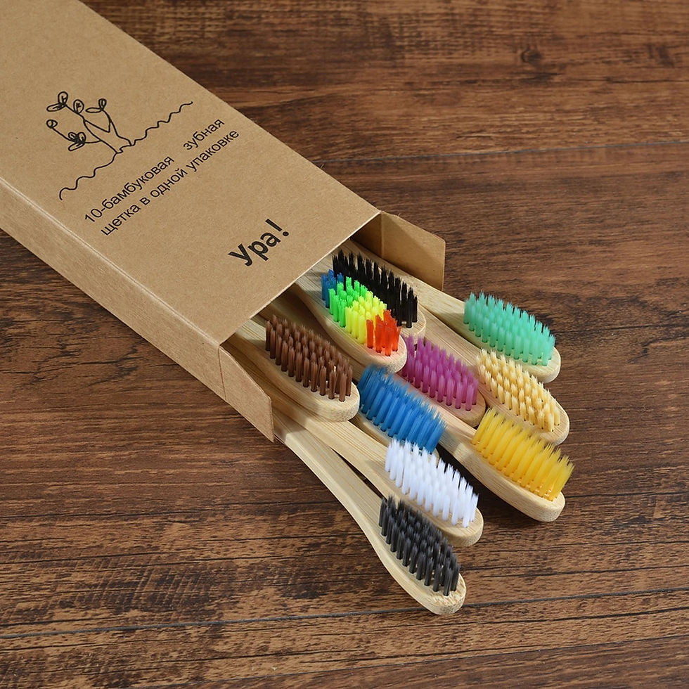 Thumbnail: 10Pcs Colorful Toothbrush Natural Bamboo 