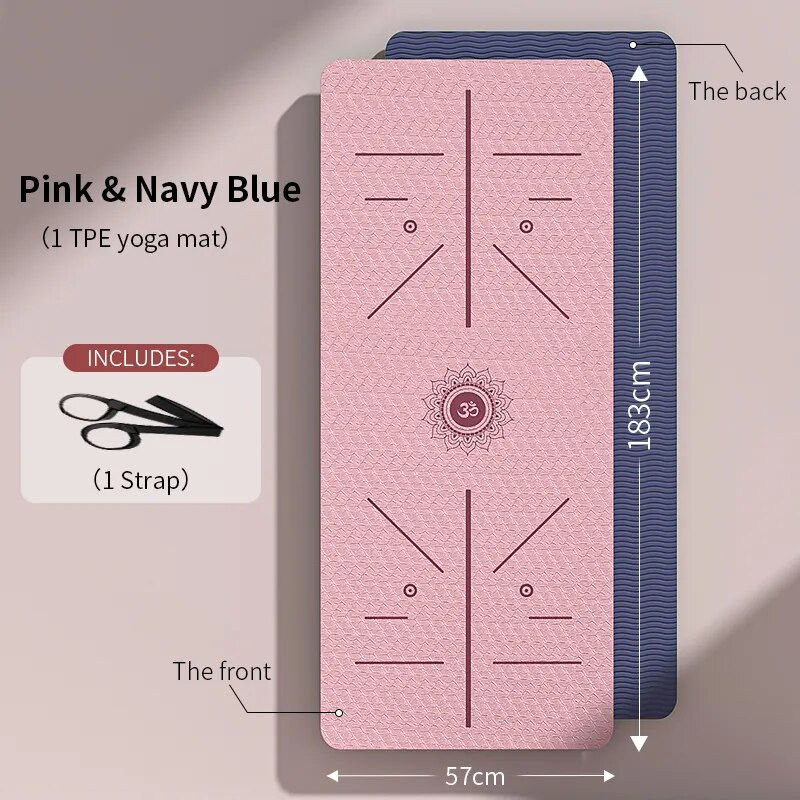Thumbnail: Yoga Mat Non Slip, Eco Friendly Fitness Exercise Mat with Carrying Strap