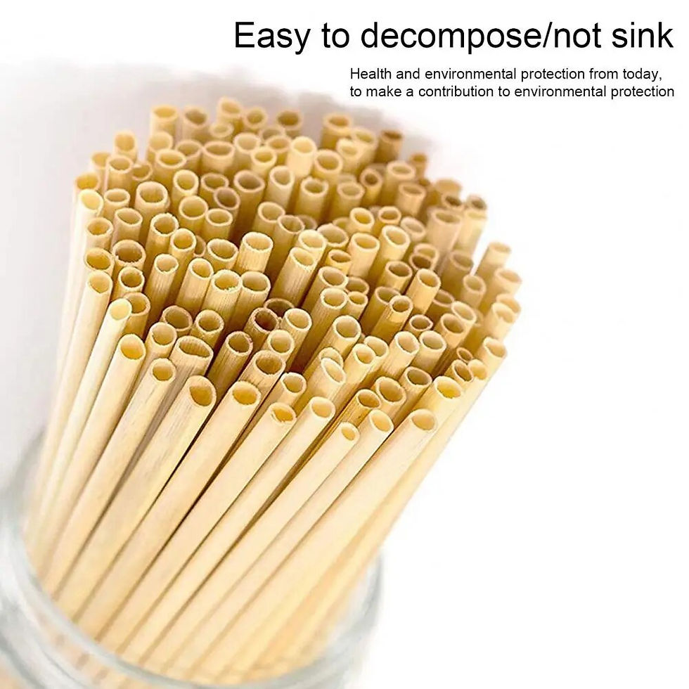Thumbnail: 300 Pcs Wood Straws Food Grade Multipurpose Reusable Compostable 