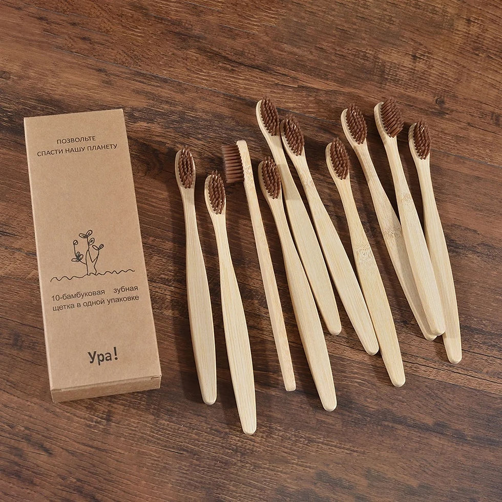 Thumbnail: 10Pcs Colorful Toothbrush Natural Bamboo 