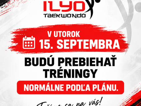 Tréningy v utorok 15. septembra prebiehajú podľa plánu