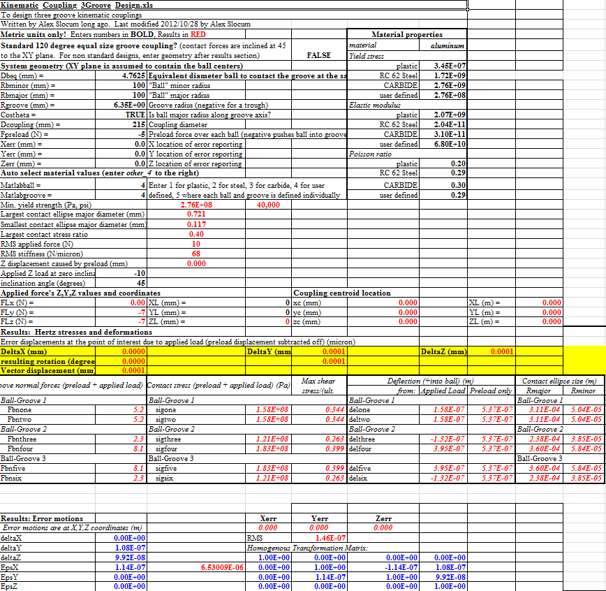 Tray Spreadsheet