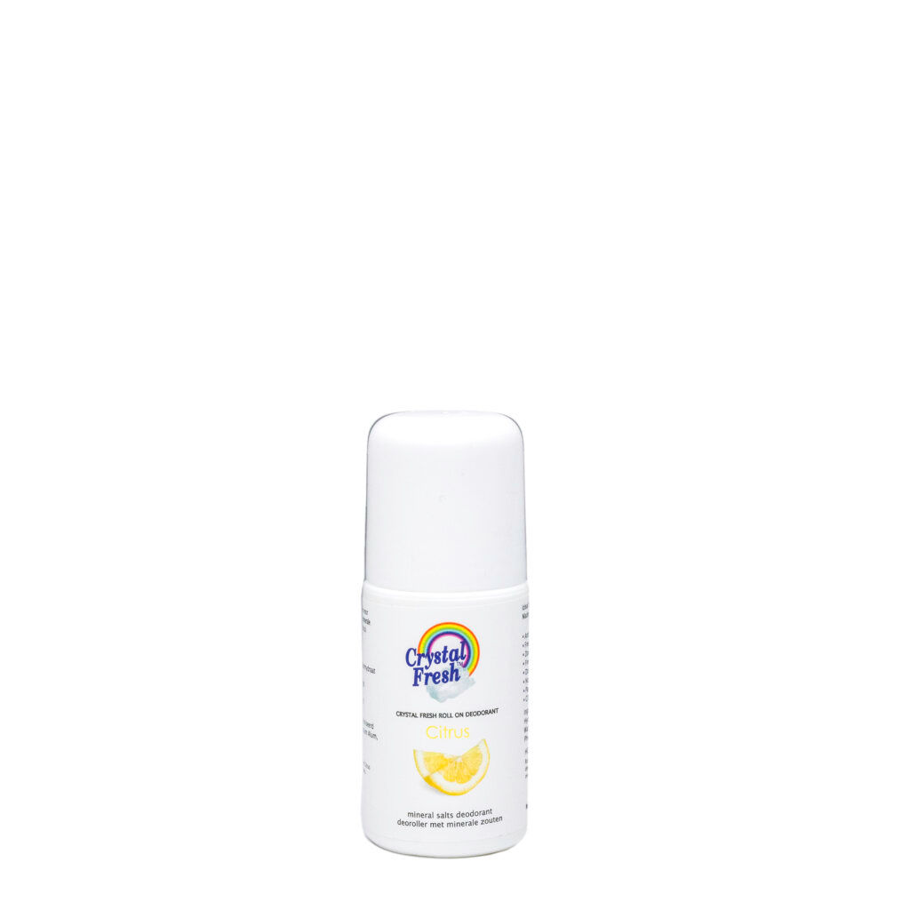 CRYSTAL FRESH DEOROLLER MET MINERALE ZOUTEN EN ETHERISCHE OLIE (CITRUS) 60 ml.
