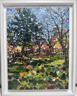 Oil painting on canvas board capturing a landscape scene, 37x47cm with 4cm depth framing,2025. 