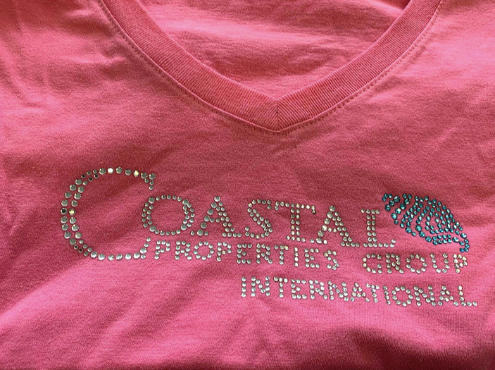 Thumbnail: Ladies' Embroidered Short Sleeve V-Neck Tee