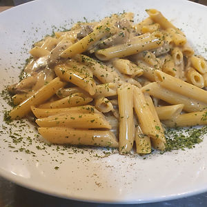 Penne boscaïola: crème, champignons