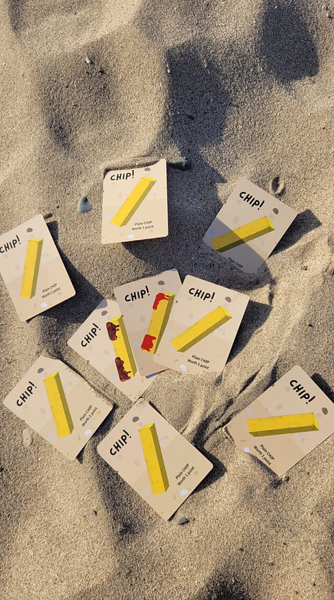 chip cards in sand seagull squabble