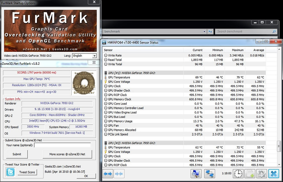 Thumbnail: GIGABYTE NVIDIA GeForce 7950 GX2 512MB DDR3 PCIe