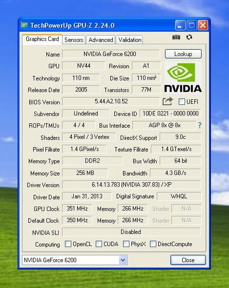 Thumbnail: PNY Geforce 6200 AGP