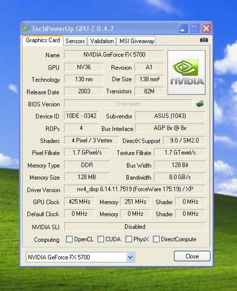 Thumbnail: ASUS NVIDIA GeForce FX 5700 128MB