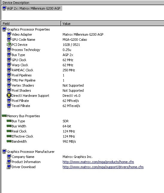 Thumbnail: MATROX Millennium G200A 8MB SDRAM