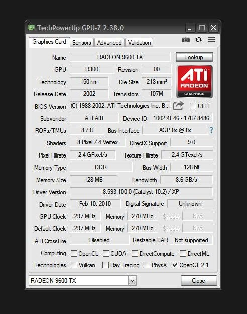 Thumbnail: MEDION ATI Radeon 9600 TX (9500) 128MB DDR 128bit AGP