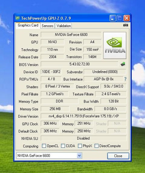 Thumbnail: GALAXY NVIDIA GeForce 6600 256MB DDR AGP