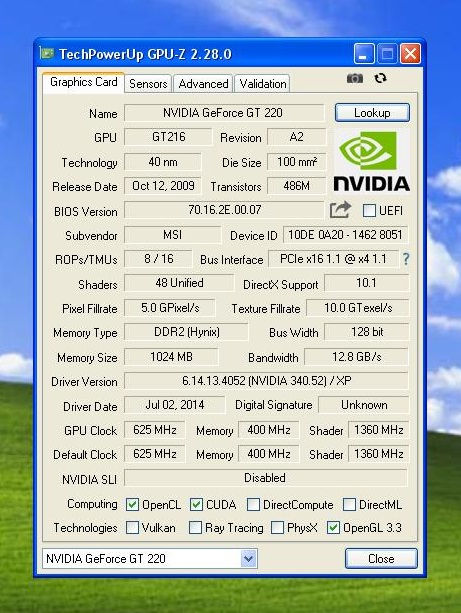 Thumbnail: MSI Geforce GT220