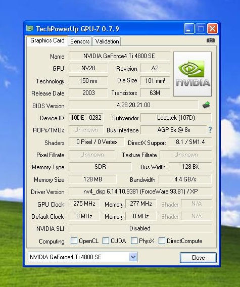 Thumbnail: LEADTEK NVIDIA GeForce4 Ti 4800 SE 128MB DDR AGP