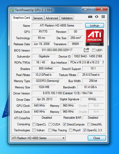 Gpuz Gtx 7850 Gpu Z Xfx Radeon Hd 4850 GIGABYTE ATI Radeon