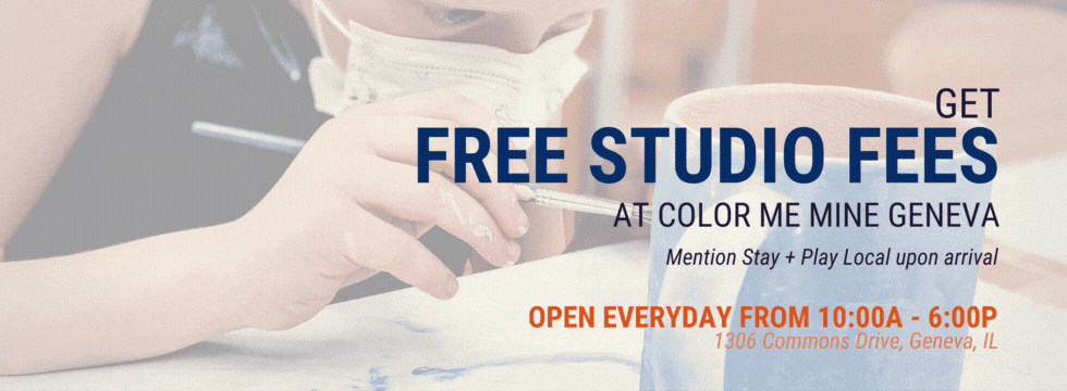 FREE STUDIO FEES at Color Me Mine in the Geneva Commons
