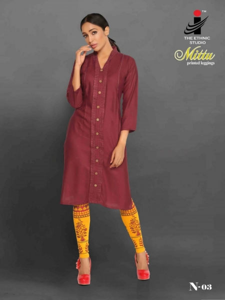 Thumbnail: MITTU_KURTI WITH PRINTED LEGGINGS