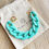 Miniature : Bracelet en grosses mailles turquoise par Les créas de Téha