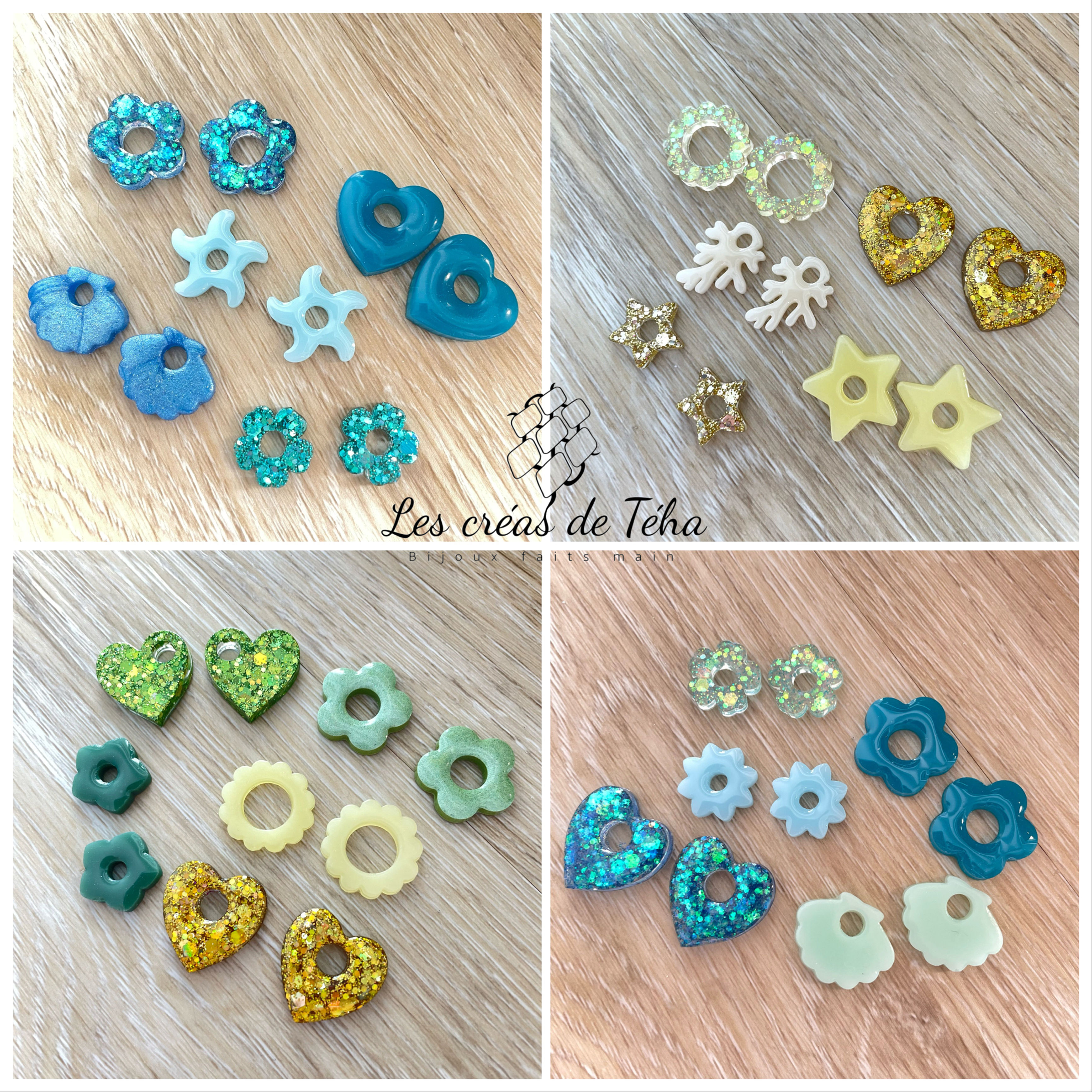 Lot de pampilles interchangeables en résine par Les créas de Téha