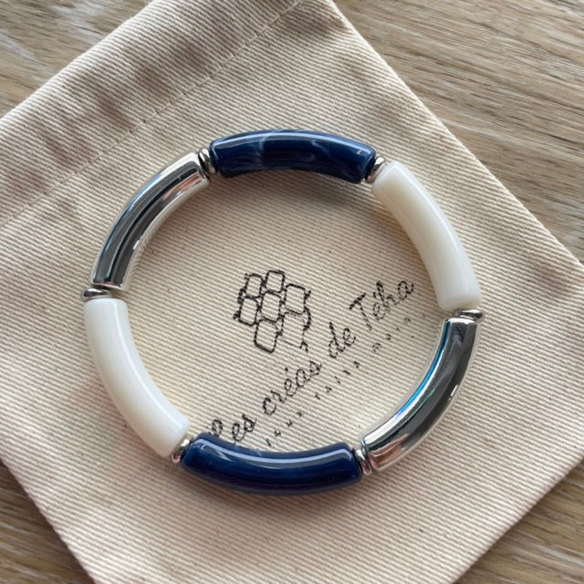 Bracelet élastique en perles incurvées