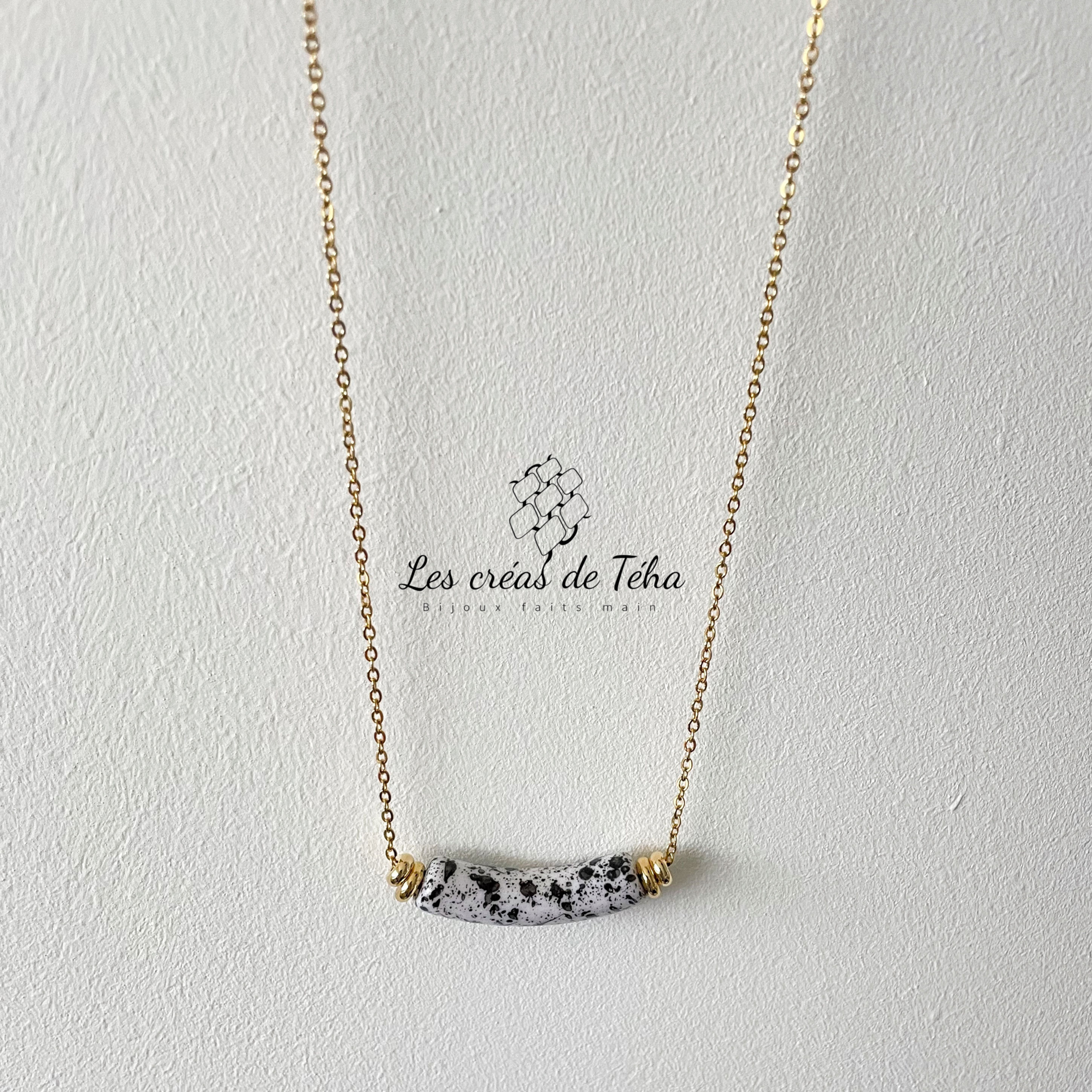 Collier minimaliste avec pendentif pierre, Les créas de Téha